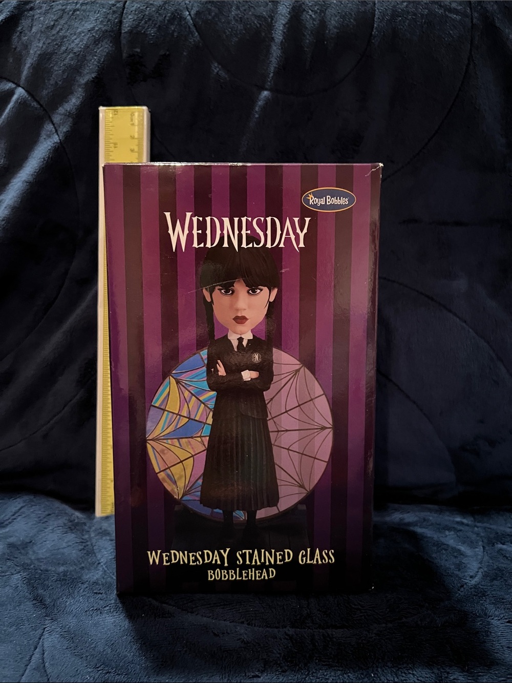 Wednesday Stained Glass Bobblehead by Royal Bobbles - Purple Black
